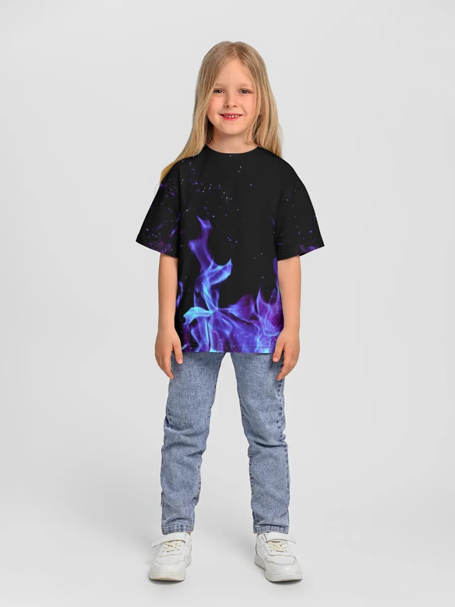 Girls' oversized cotton T-shirt