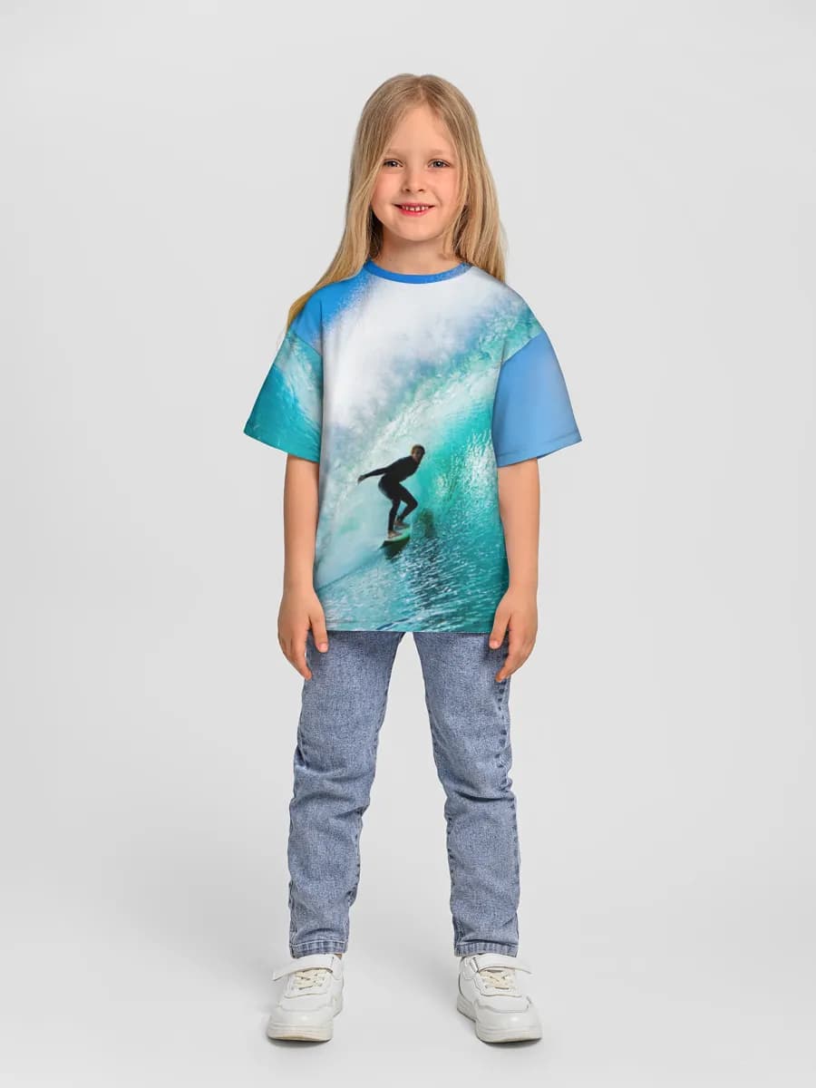 女の子 ビッグシルエット コットンTシャツ