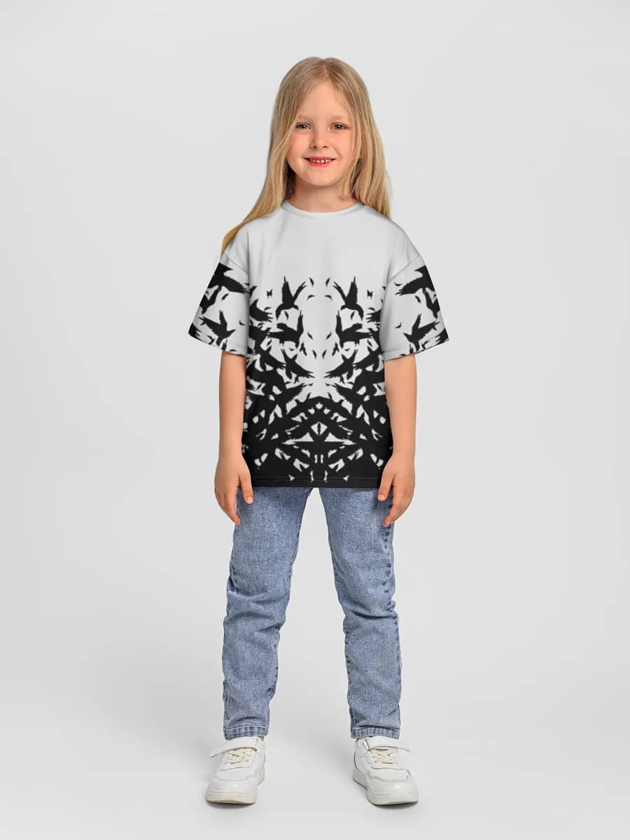 Girls' oversized cotton T-shirt