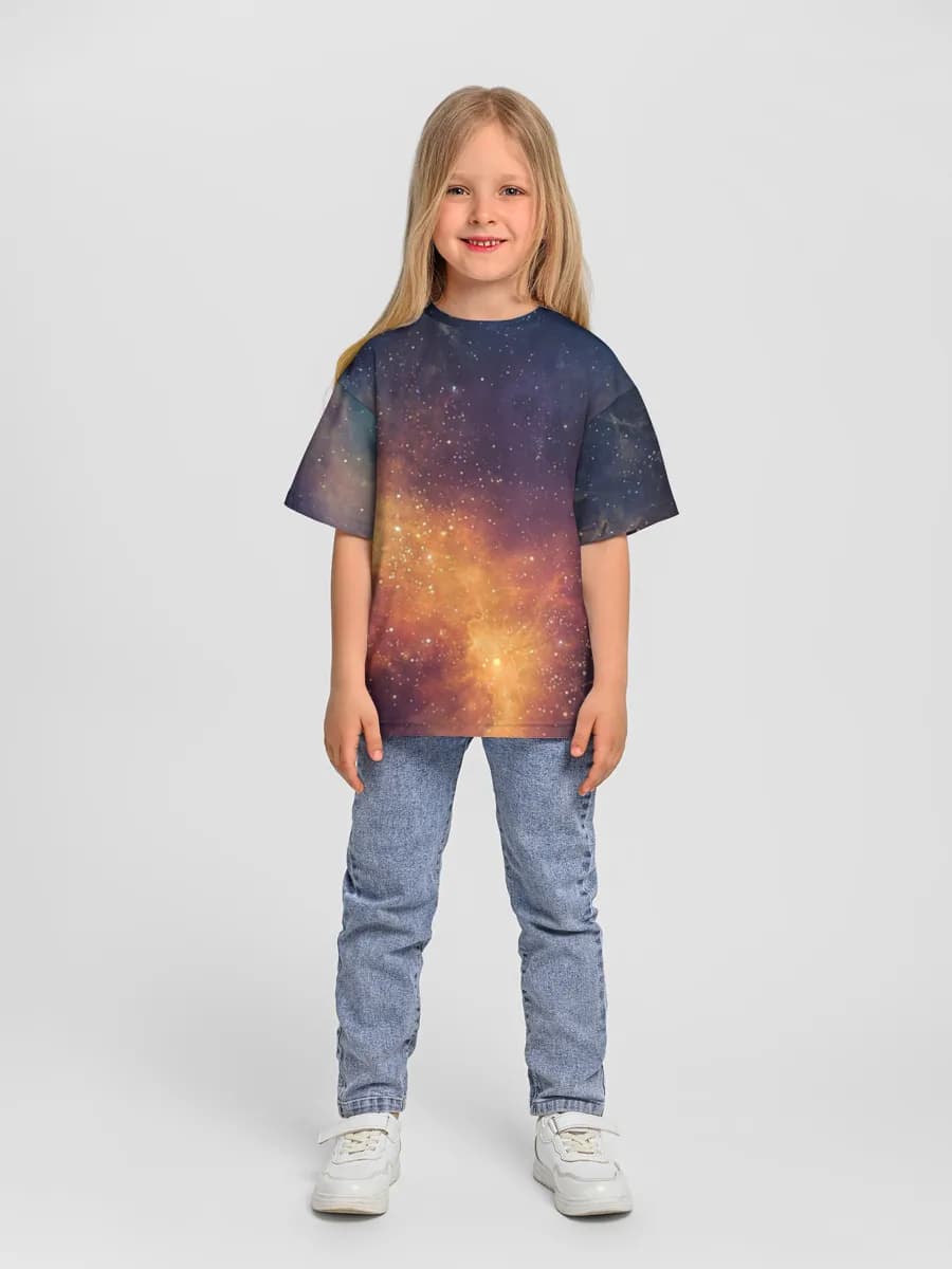 Girls' oversized cotton T-shirt