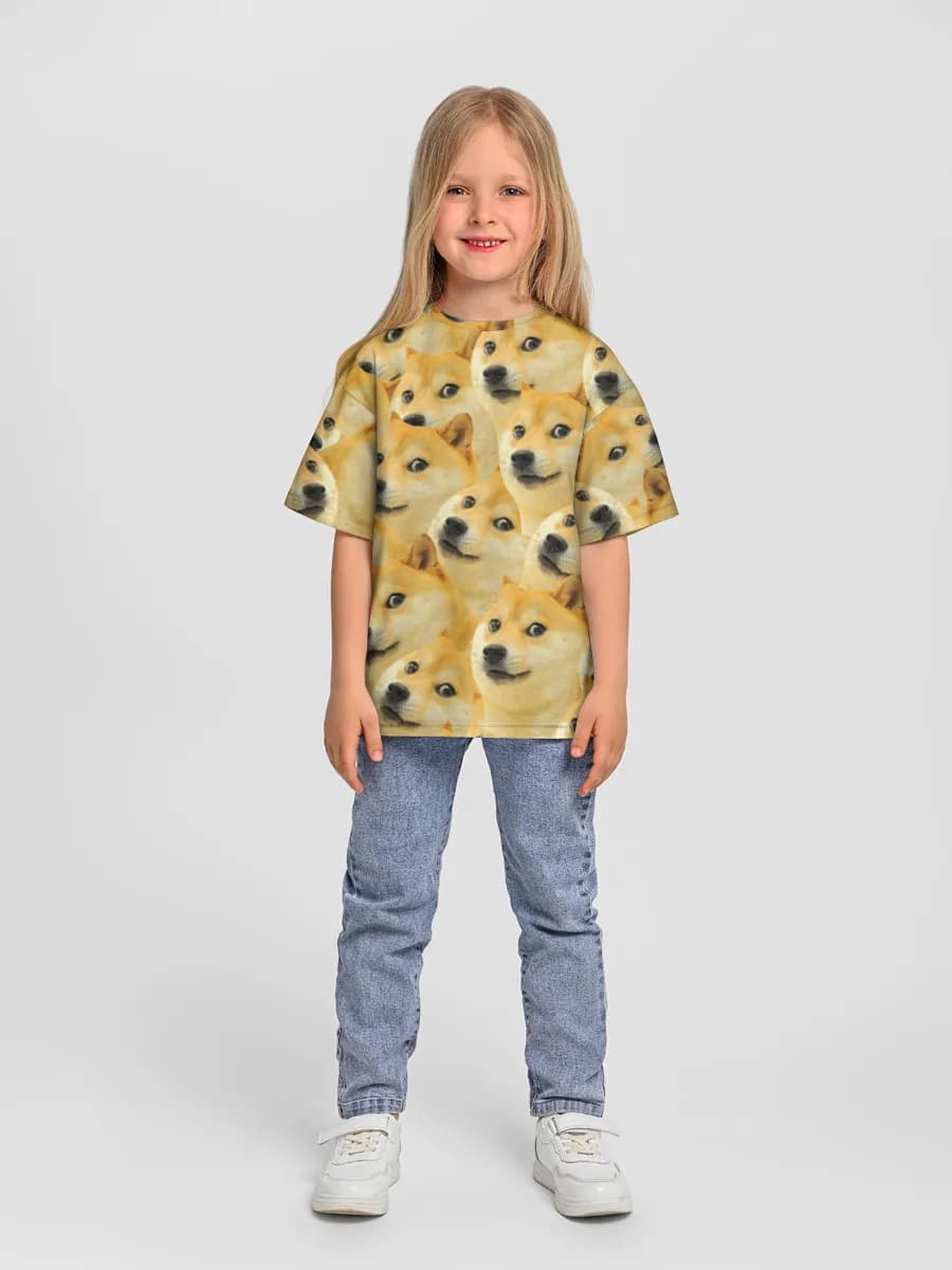 Girls' oversized cotton T-shirt