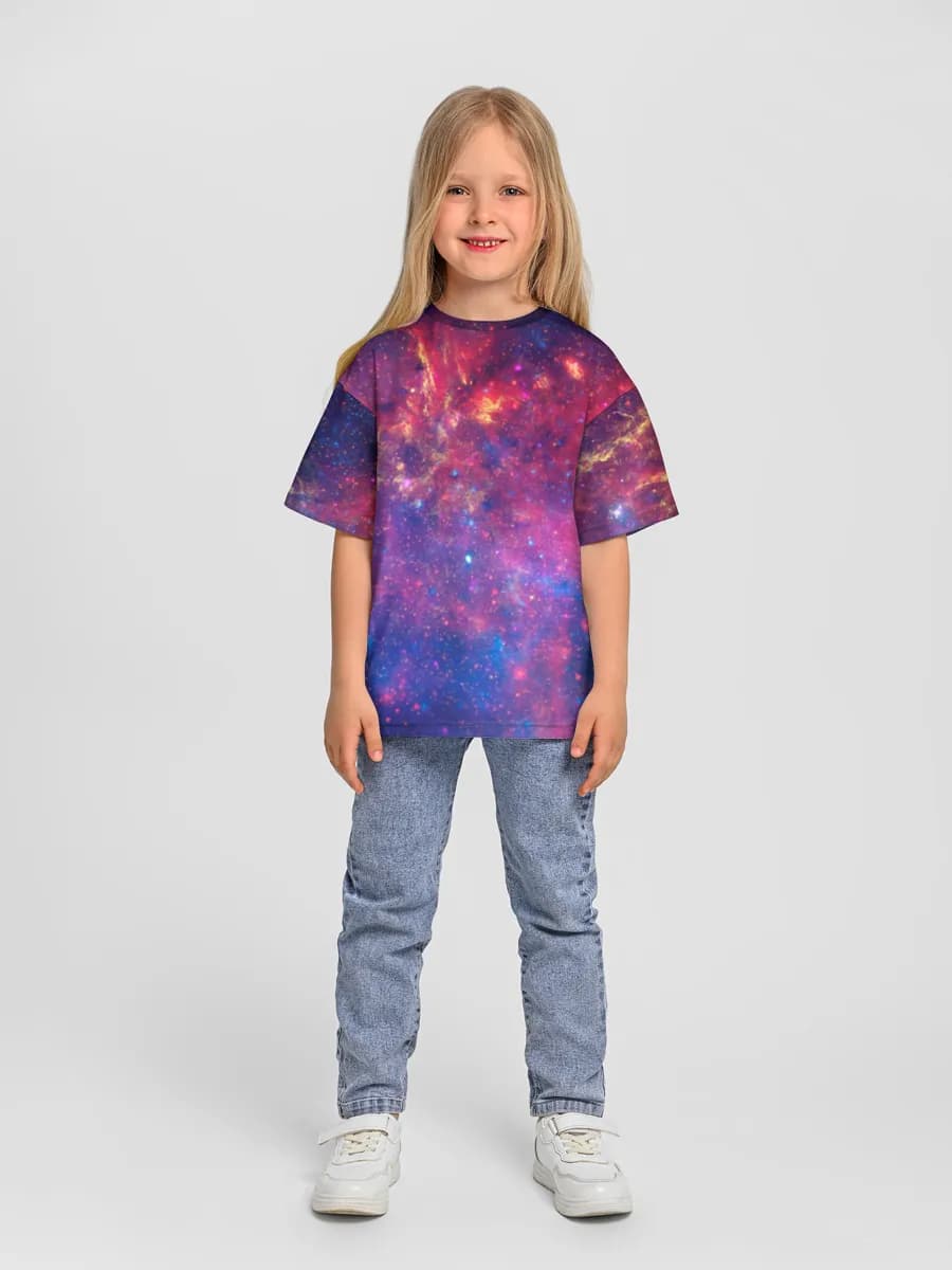 Girls' oversized cotton T-shirt