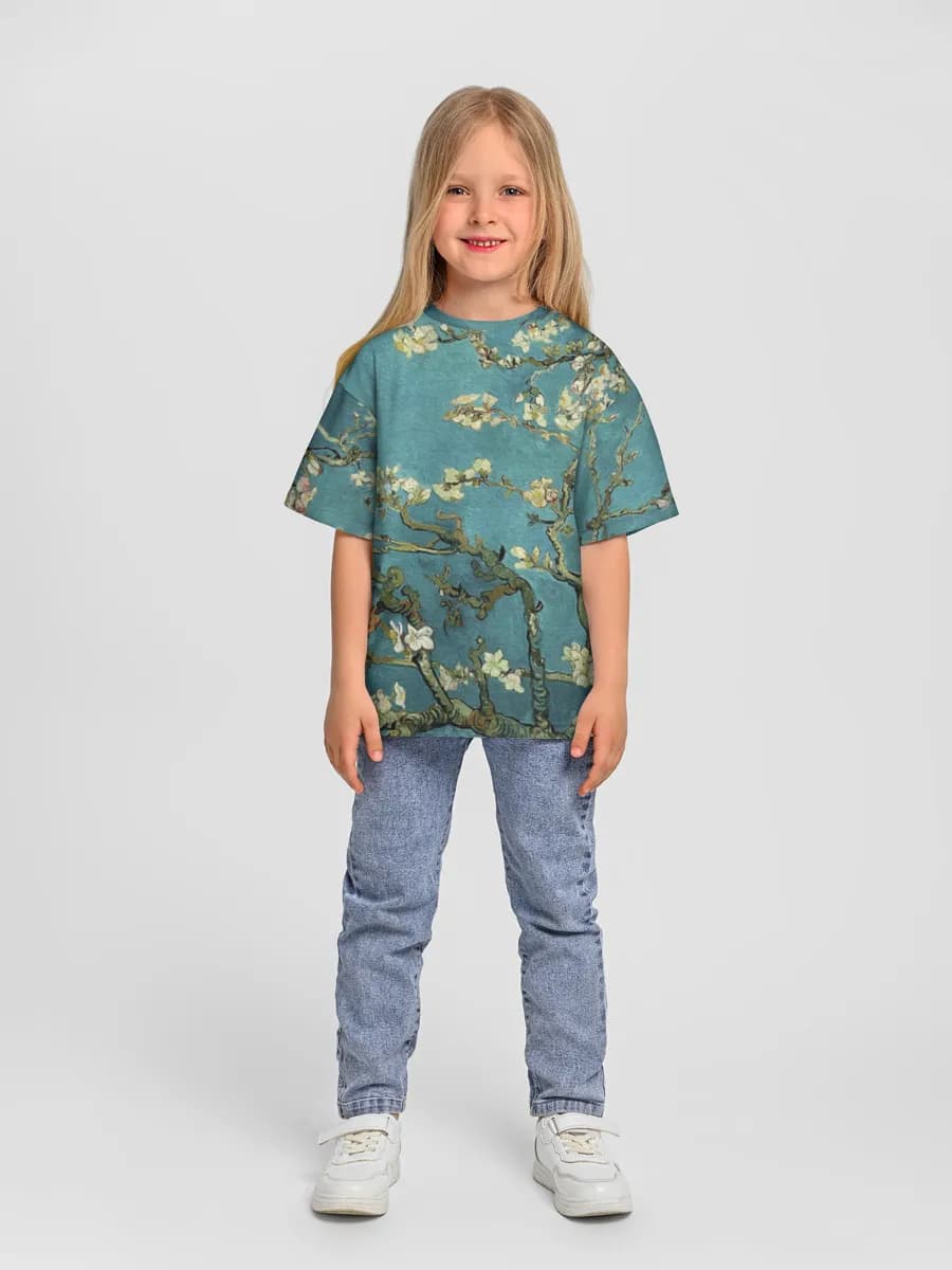 Girls' oversized cotton T-shirt