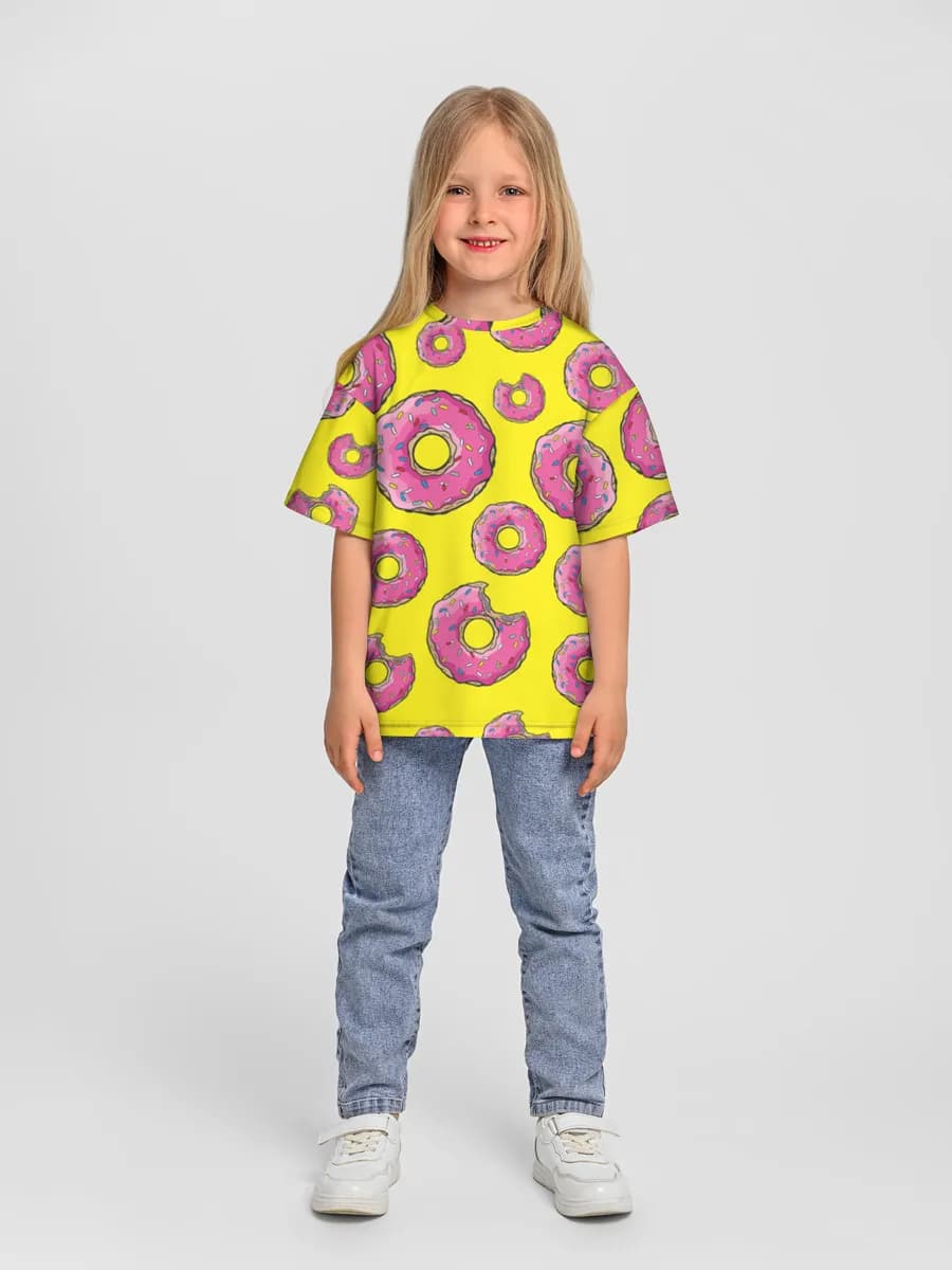 Girls' oversized cotton T-shirt