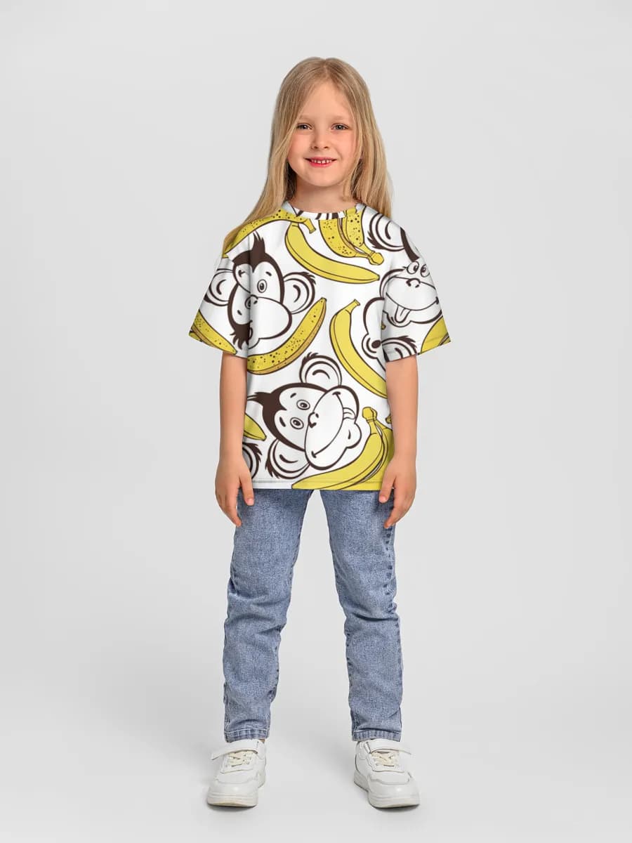 Girls' oversized cotton T-shirt