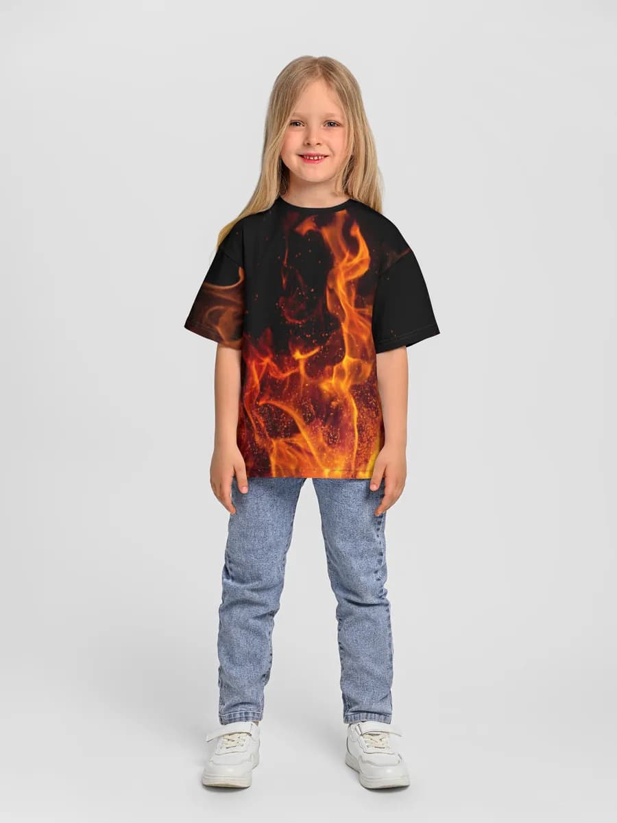 Girls' oversized cotton T-shirt