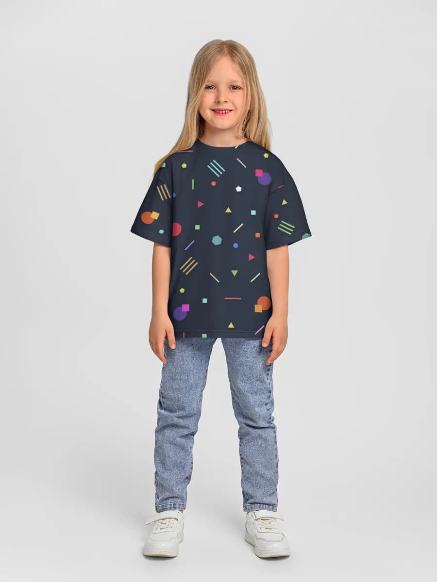 Girls' oversized cotton T-shirt