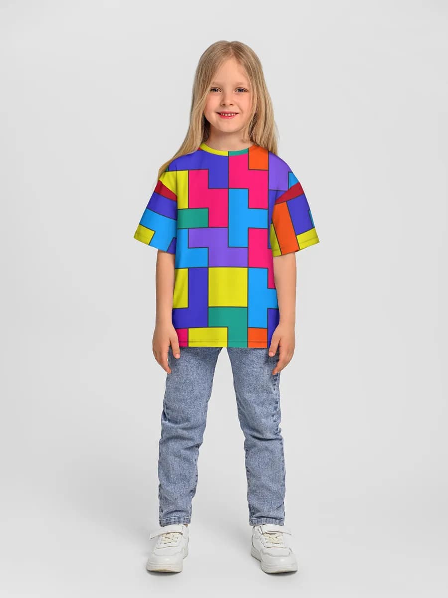 Girls' oversized cotton T-shirt