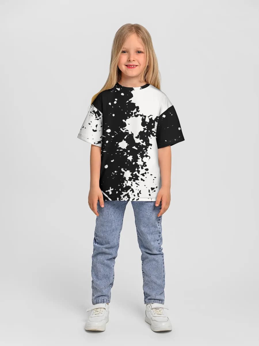 Girls' oversized cotton T-shirt