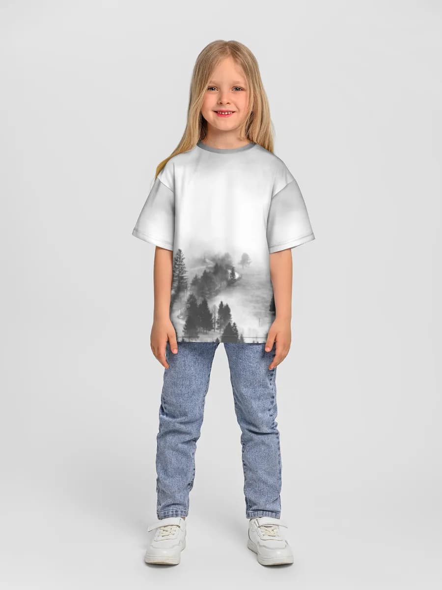 Girls' oversized cotton T-shirt