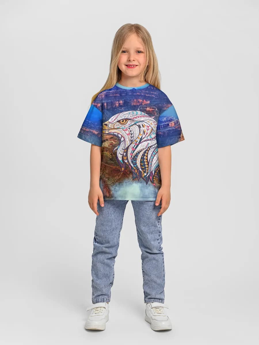 Girls' oversized cotton T-shirt