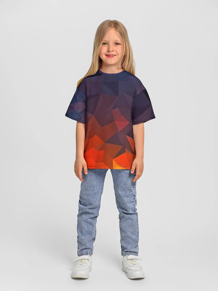 Girls' oversized cotton T-shirt