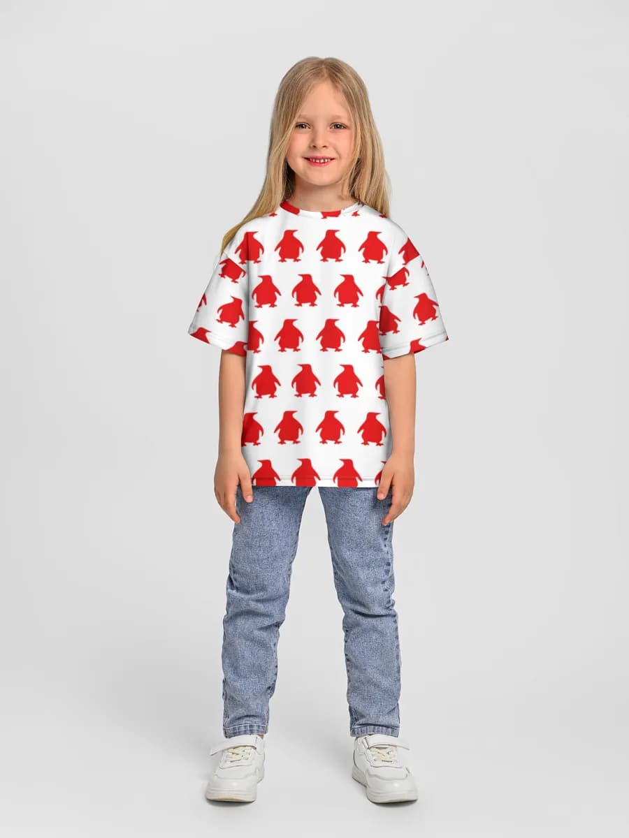 Girls' oversized cotton T-shirt