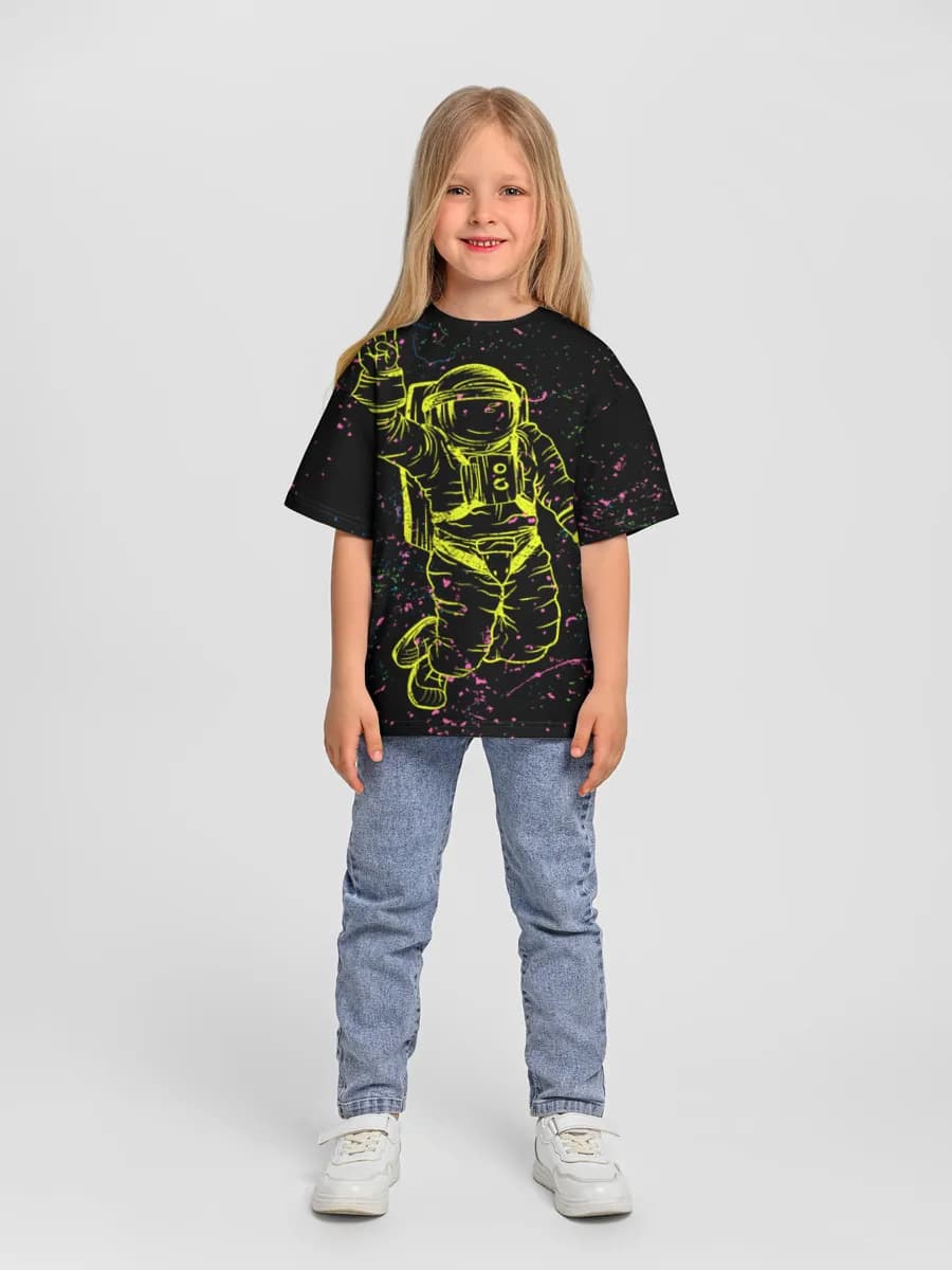 Girls' oversized cotton T-shirt
