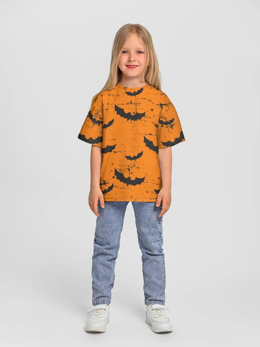 Girls' oversized cotton T-shirt