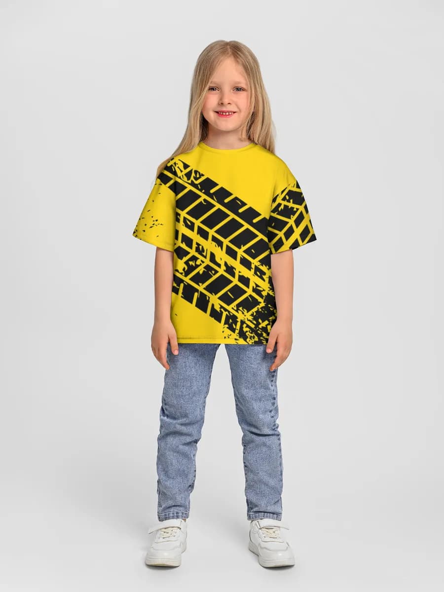 Girls' oversized cotton T-shirt