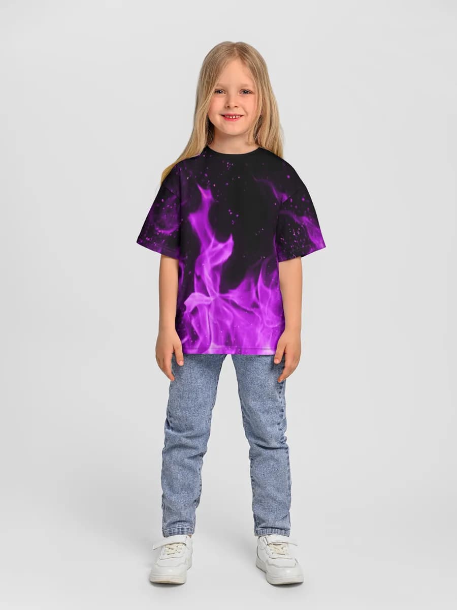 女の子 ビッグシルエット コットンTシャツ