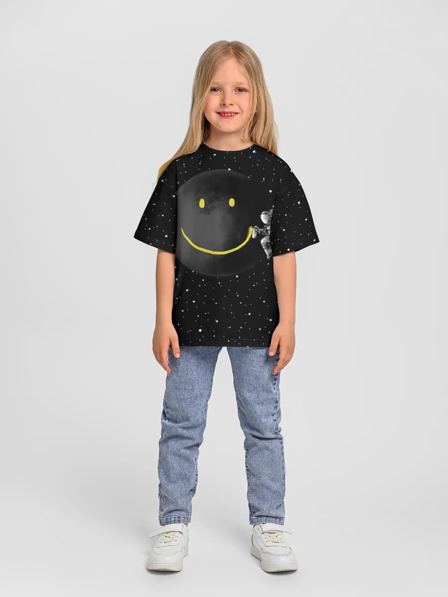 Girls' oversized cotton T-shirt