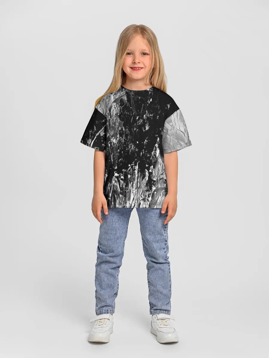 Girls' oversized cotton T-shirt