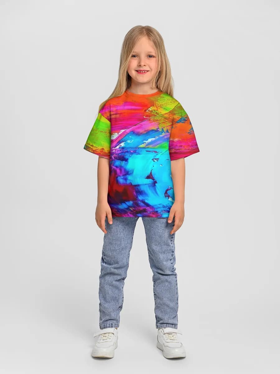 Girls' oversized cotton T-shirt