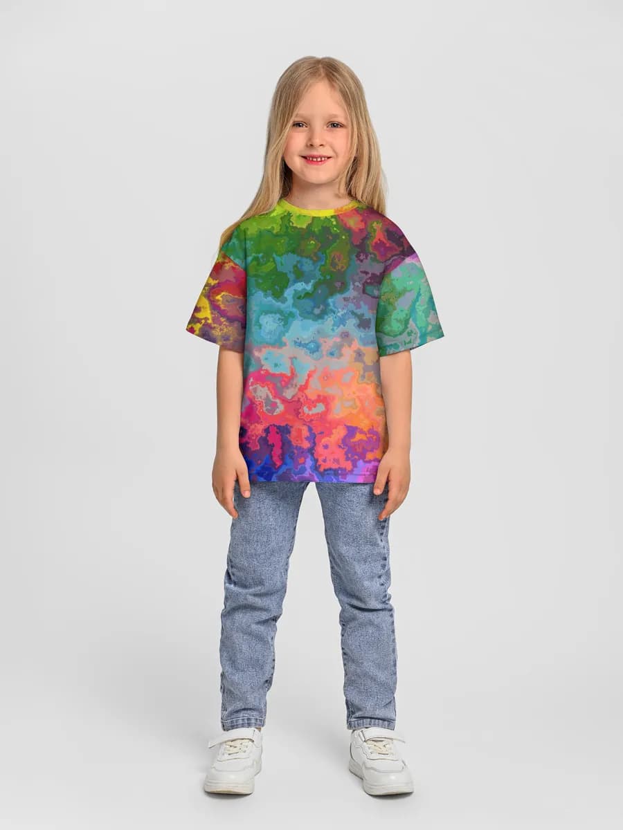 Girls' oversized cotton T-shirt
