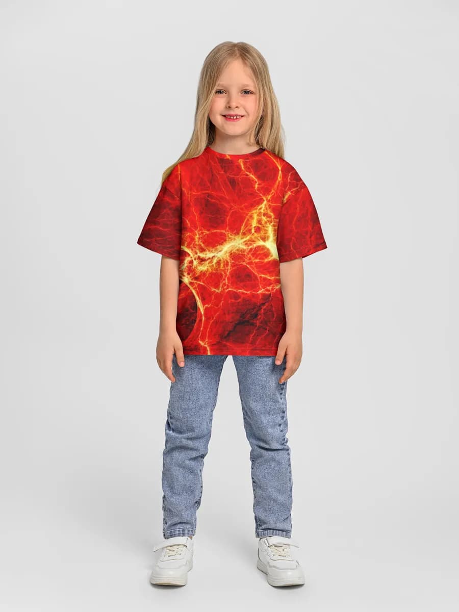 Girls' oversized cotton T-shirt