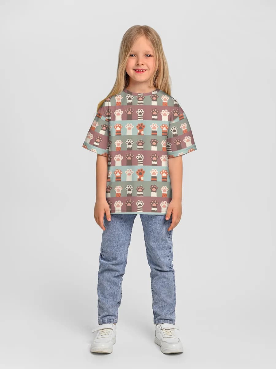 Girls' oversized cotton T-shirt