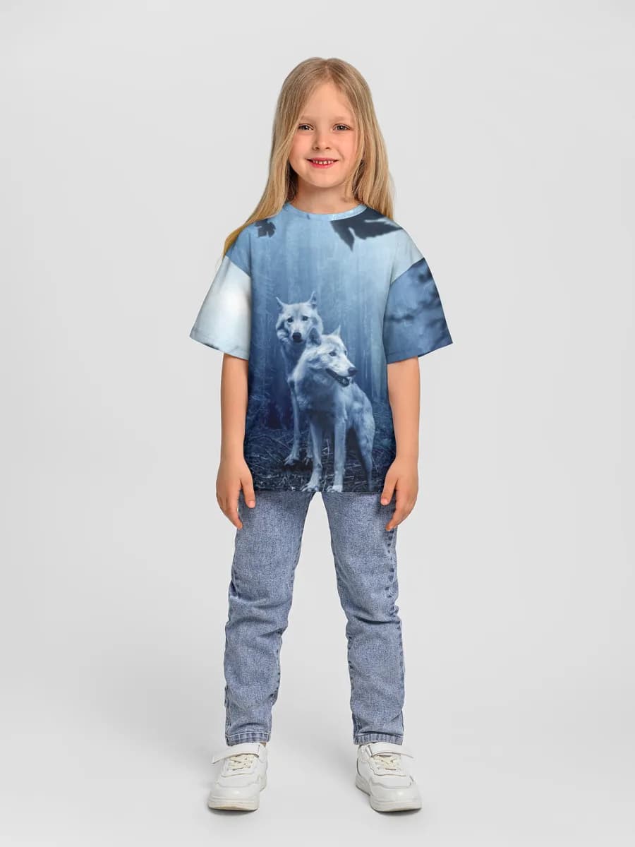 Girls' oversized cotton T-shirt