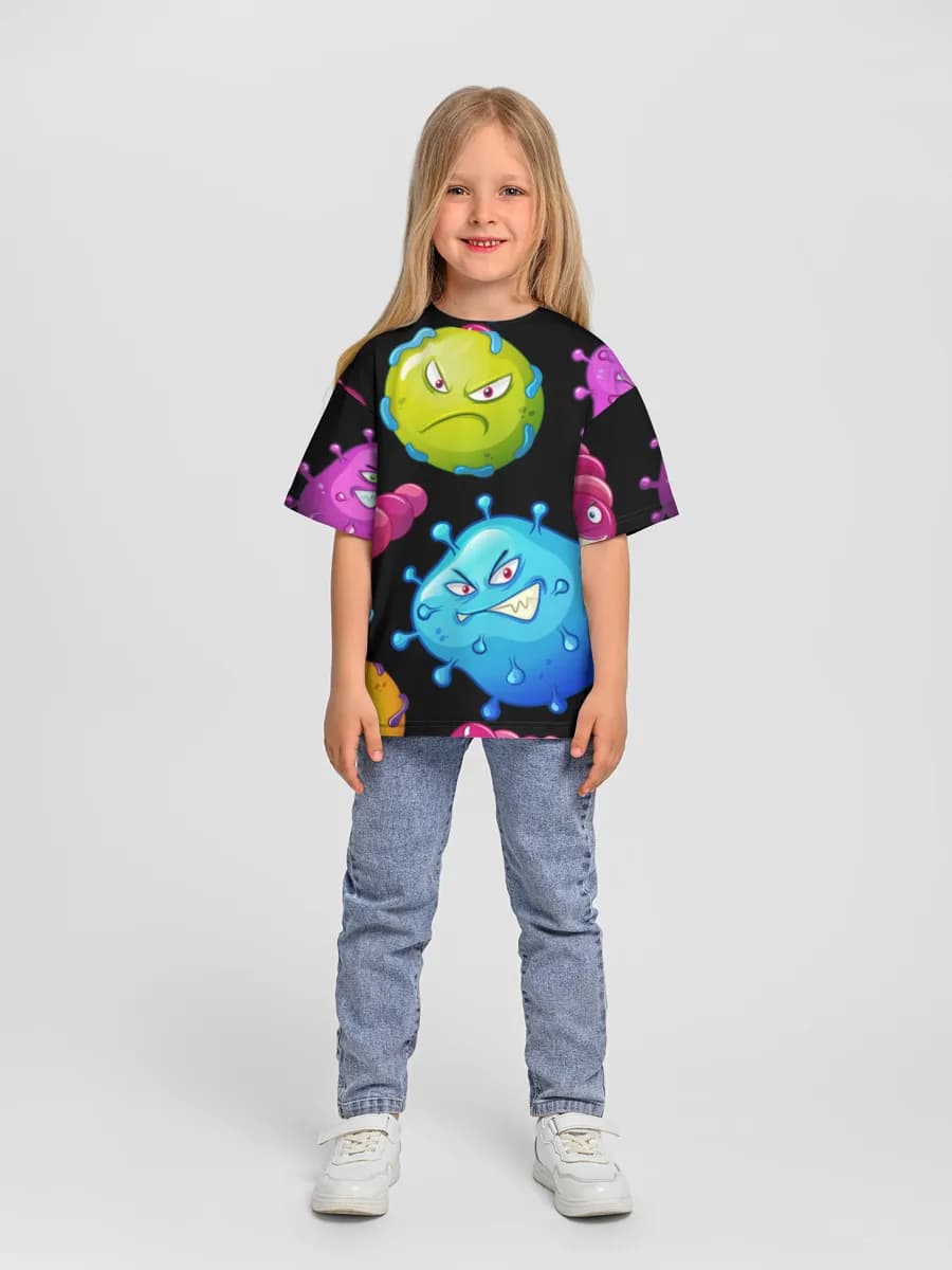Girls' oversized cotton T-shirt