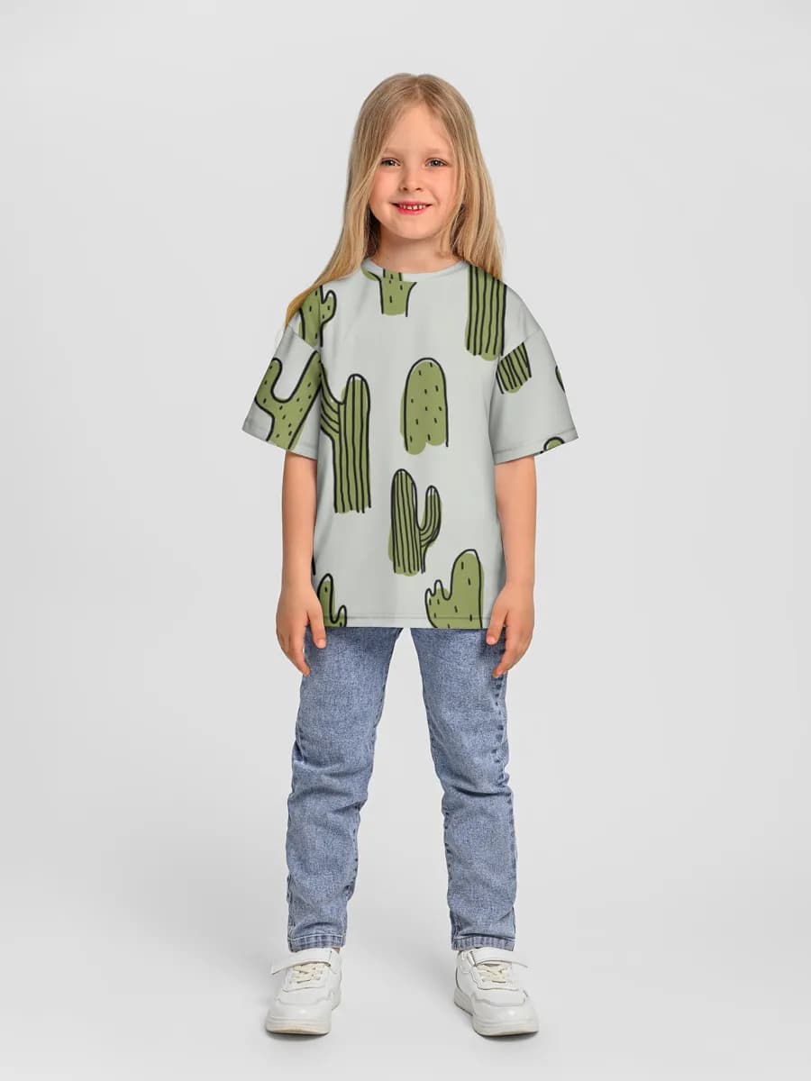 Oversized Baumwoll-T-Shirt Mädchen