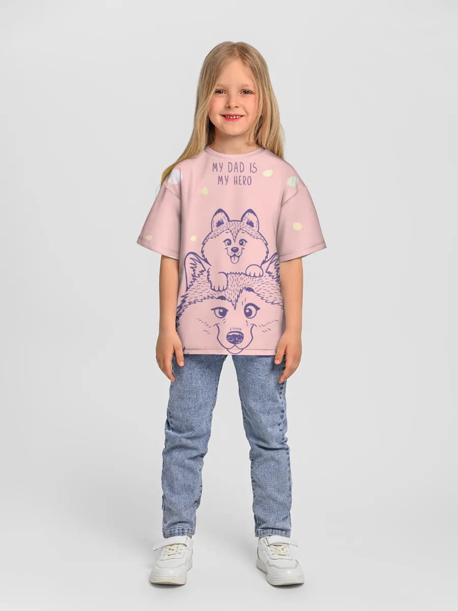 Girls' oversized cotton T-shirt