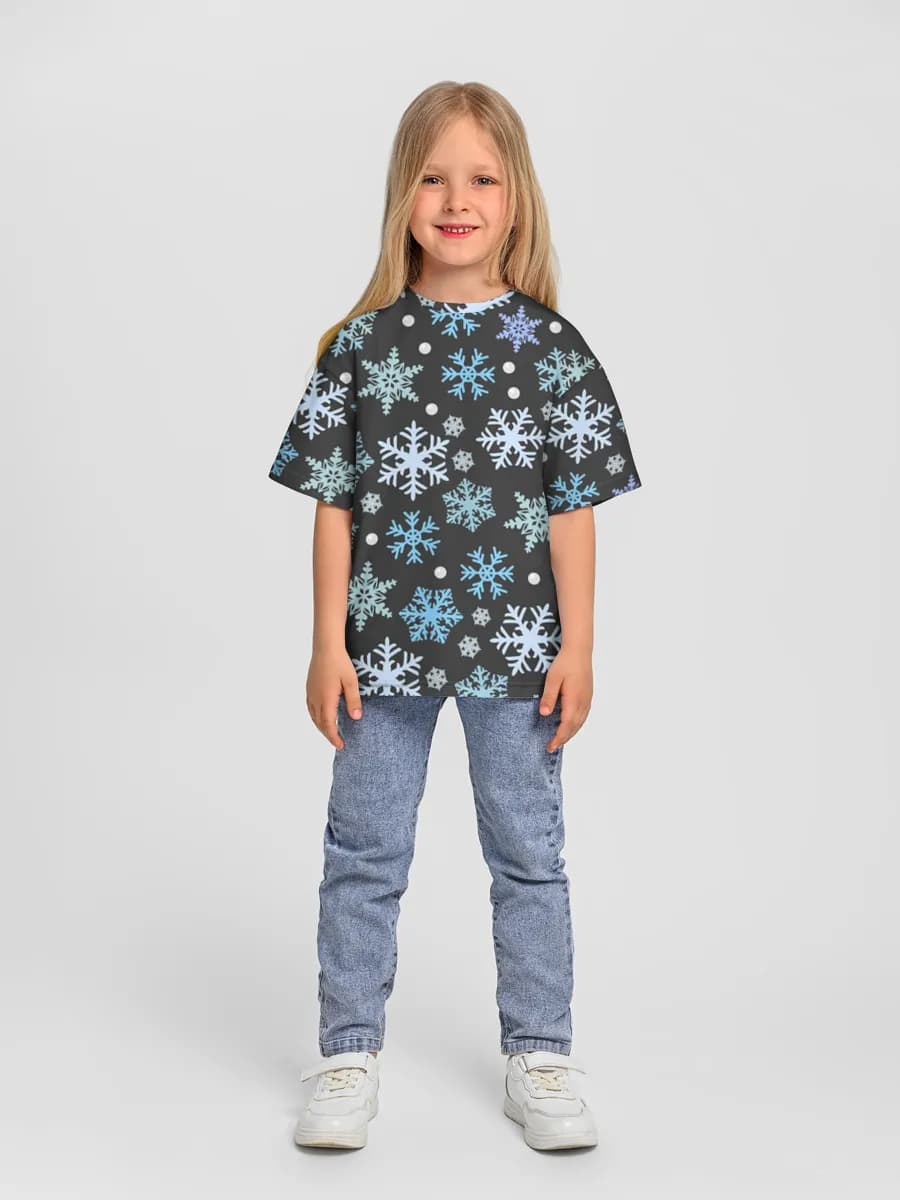 Girls' oversized cotton T-shirt