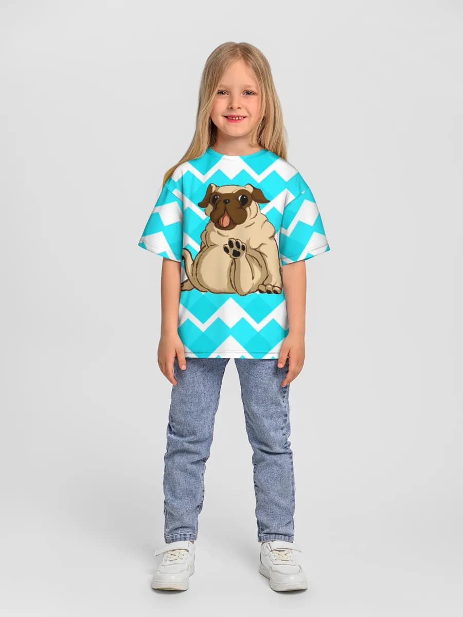 Girls' oversized cotton T-shirt