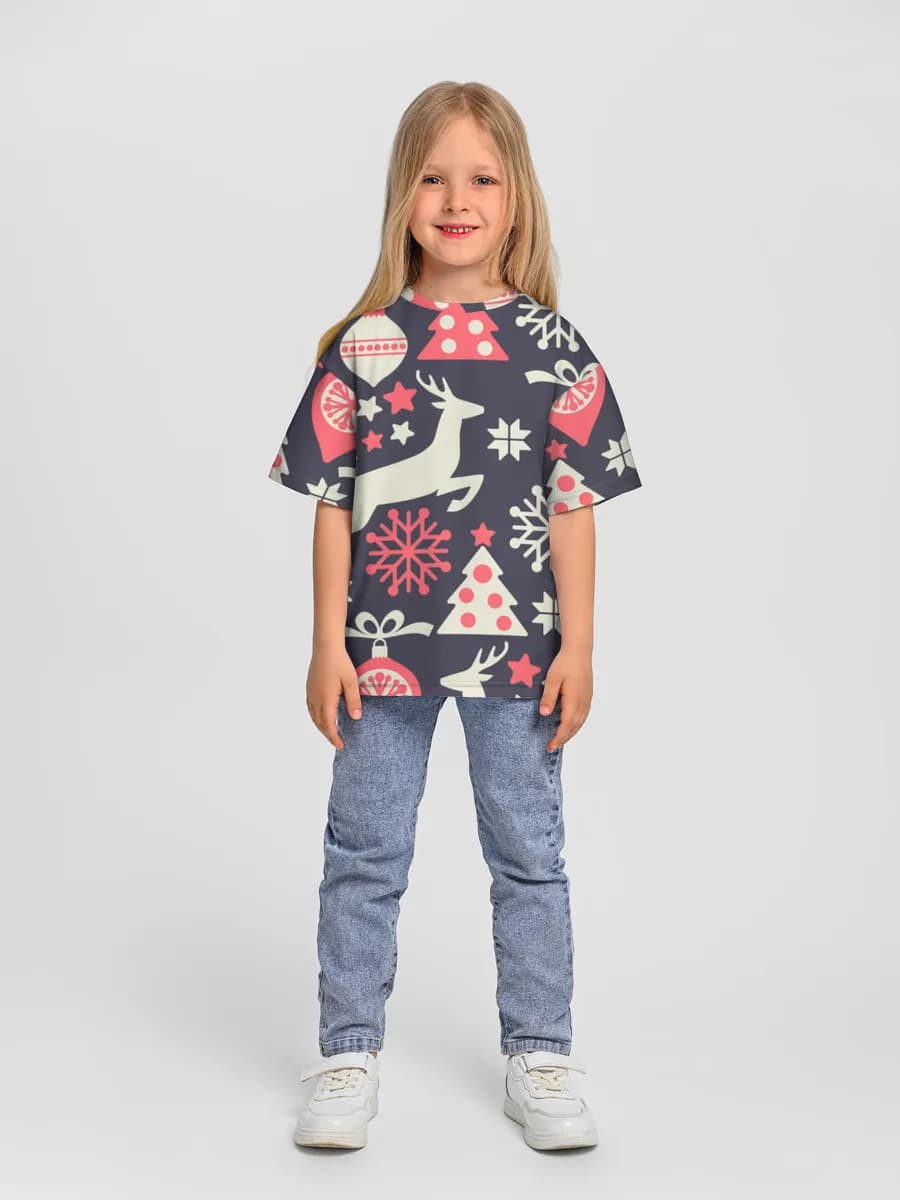 Girls' oversized cotton T-shirt