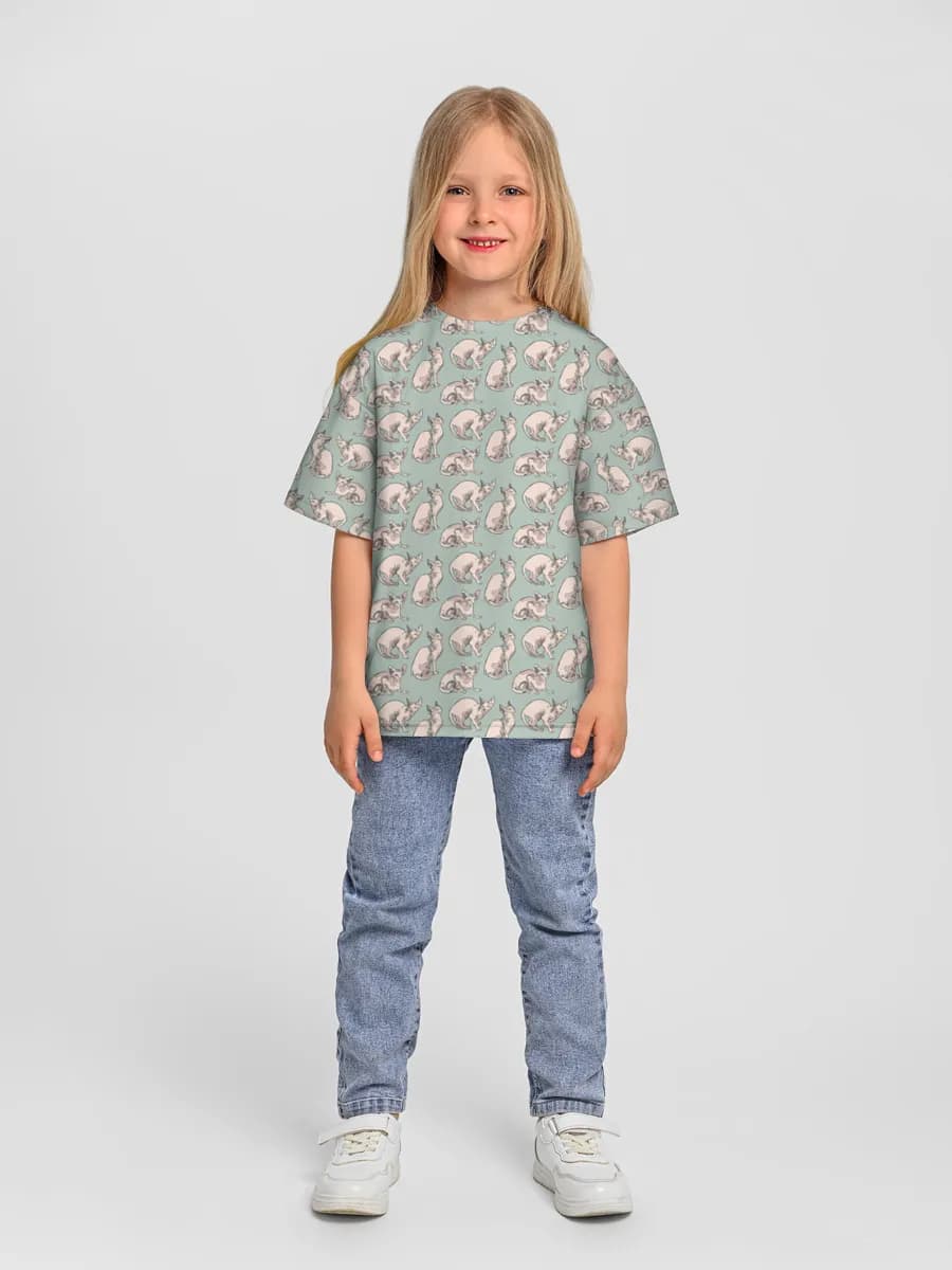 Girls' oversized cotton T-shirt