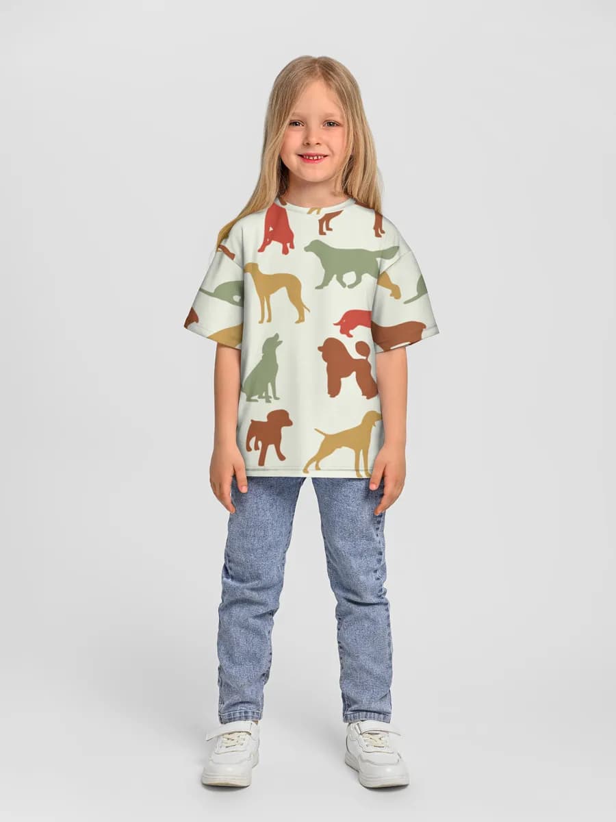Girls' oversized cotton T-shirt
