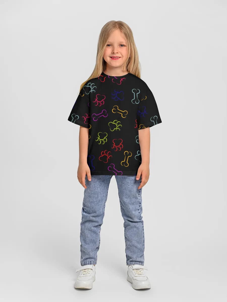 Girls' oversized cotton T-shirt