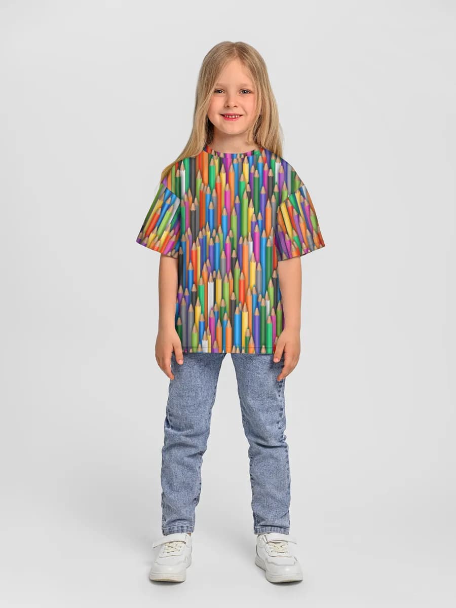 Girls' oversized cotton T-shirt