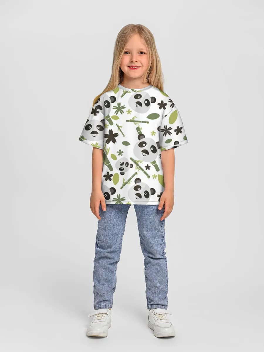 Girls' oversized cotton T-shirt