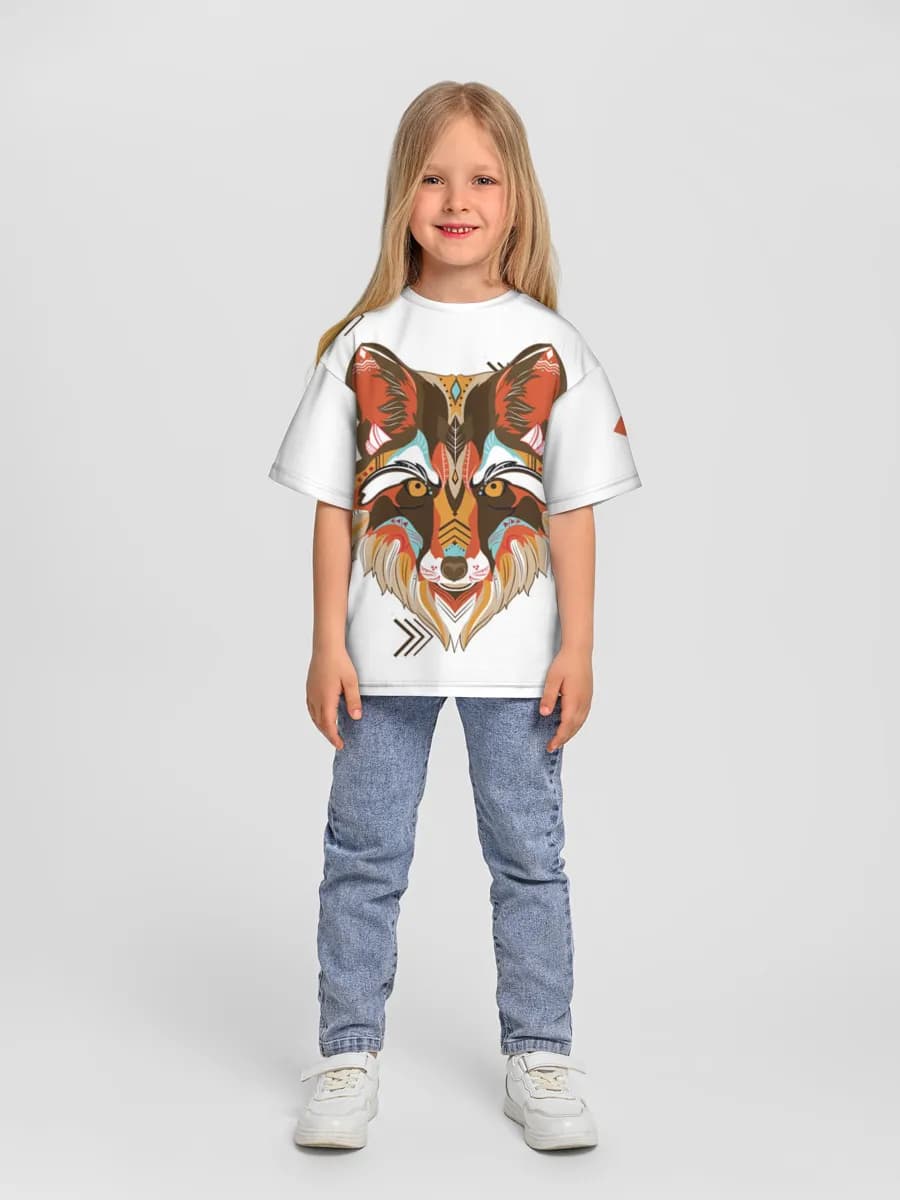 Girls' oversized cotton T-shirt