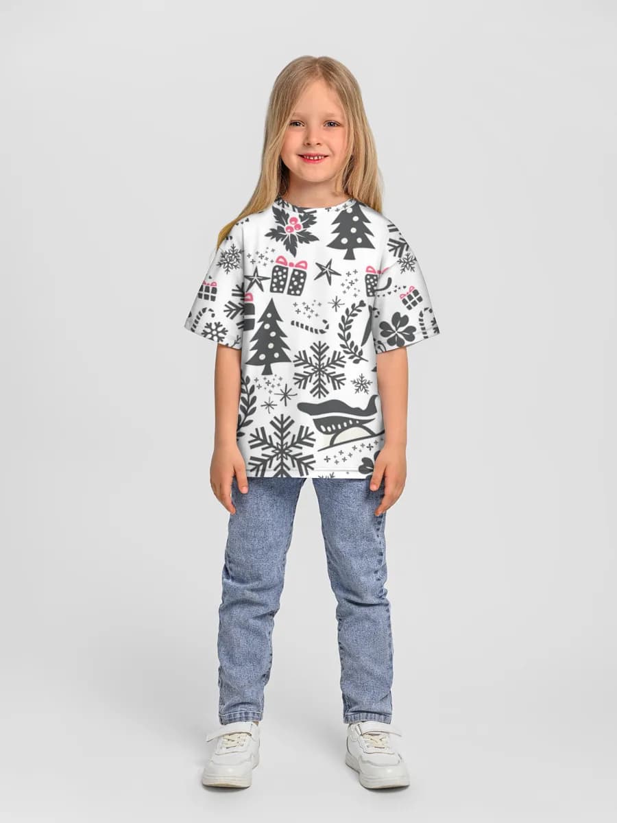 Girls' oversized cotton T-shirt