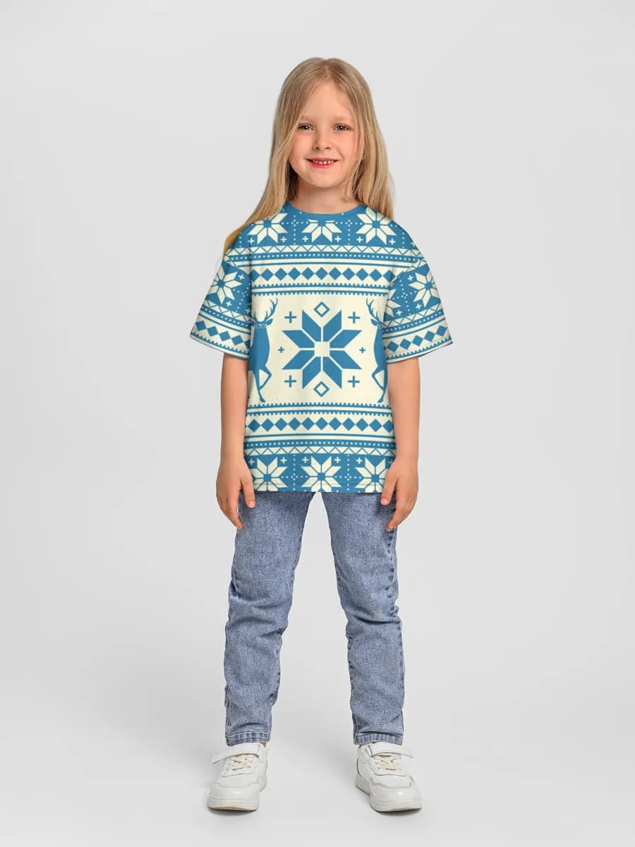 Girls' oversized cotton T-shirt