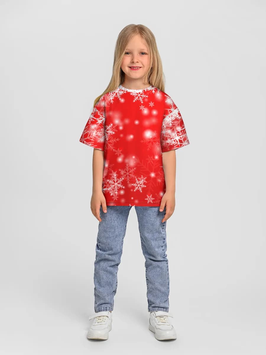 Girls' oversized cotton T-shirt