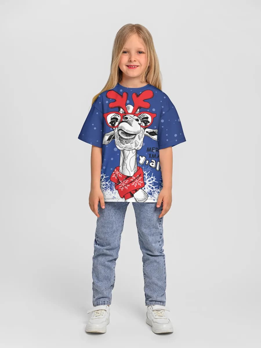 Girls' oversized cotton T-shirt