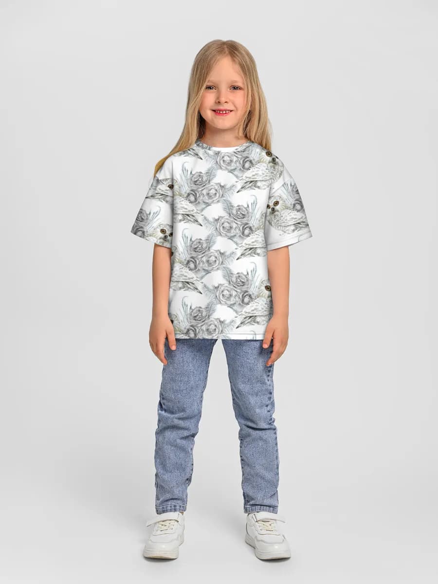 Girls' oversized cotton T-shirt