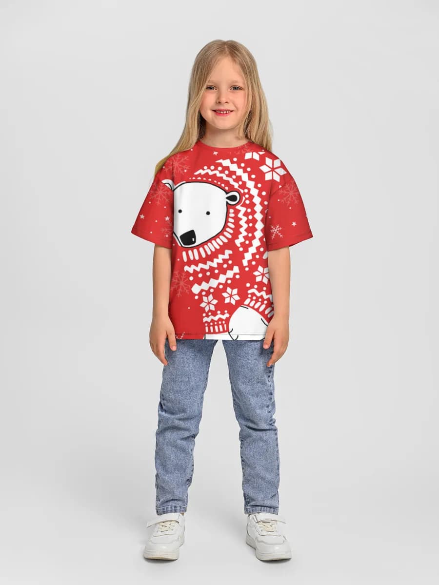 Girls' oversized cotton T-shirt