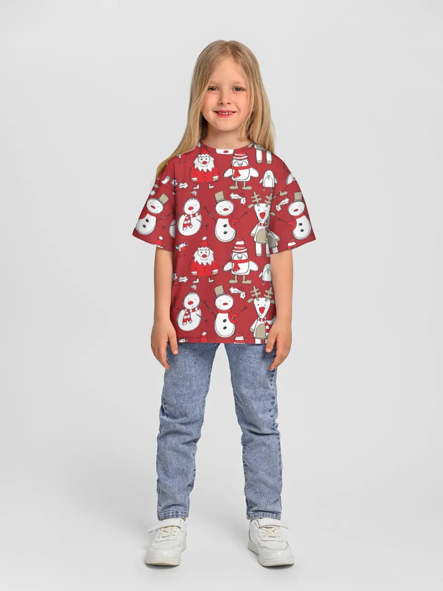Girls' oversized cotton T-shirt