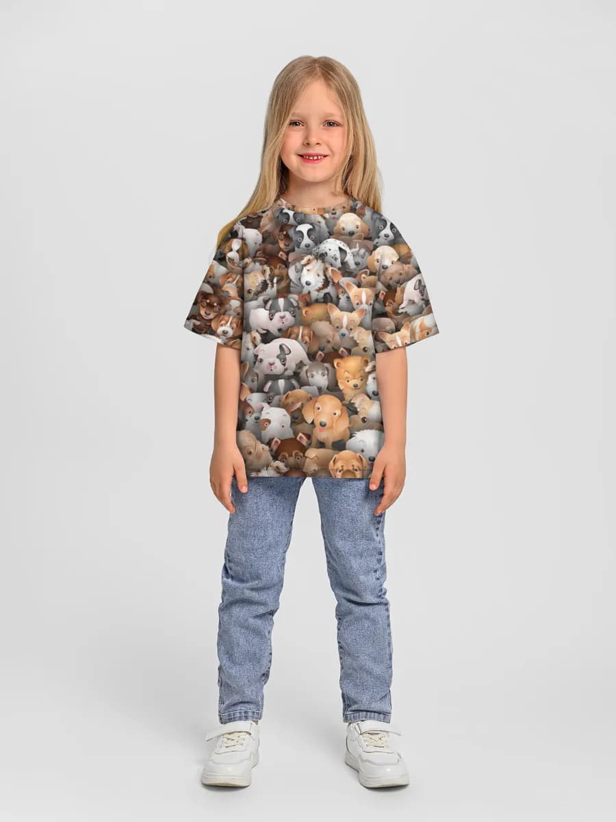 Girls' oversized cotton T-shirt