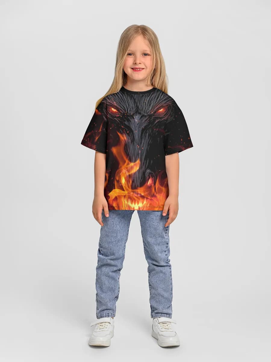 Girls' oversized cotton T-shirt