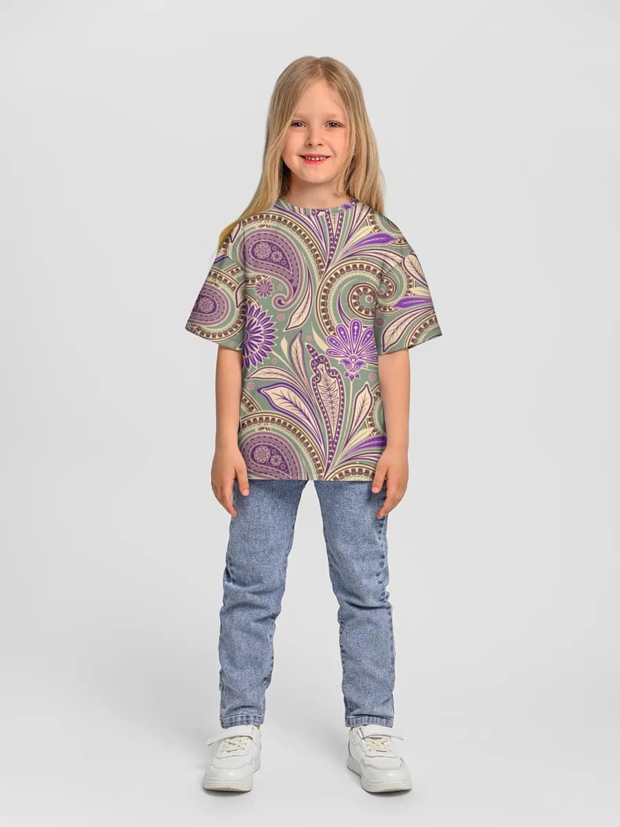 Girls' oversized cotton T-shirt